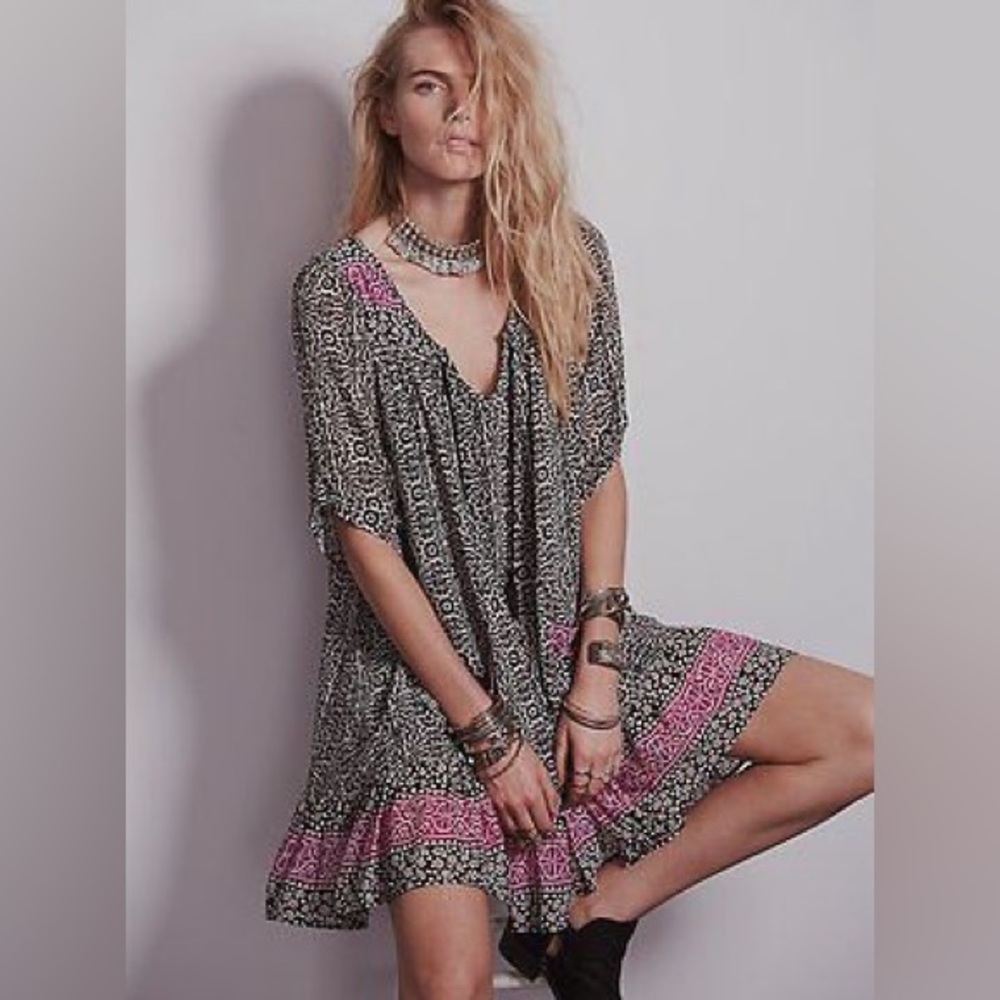 FREE PEOPLE PENNY LANE CHIFFON TUNIC DRESS
